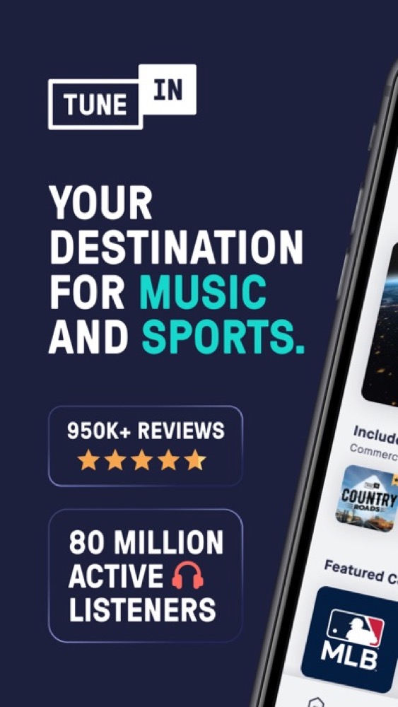 TuneIn Radio main screen